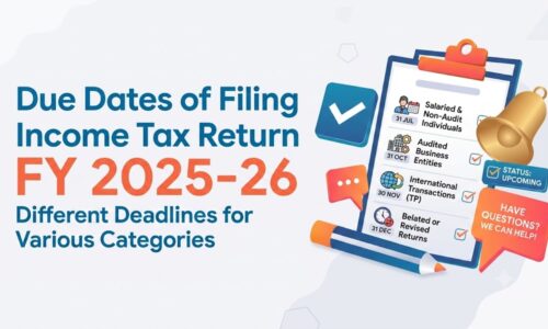 All About Due dates of Filing Income tax return (Assessment Year 2026-27) FY 2025-26