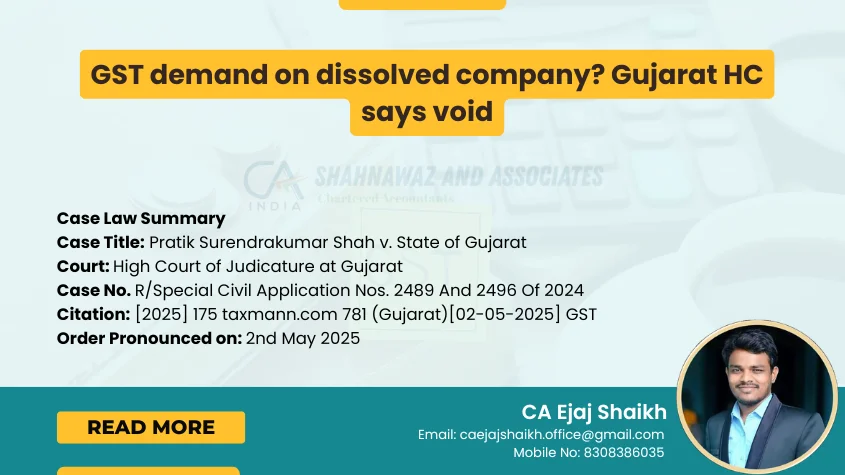 Blogs 22 GST demand on dissolved company_ Gujarat HC says void