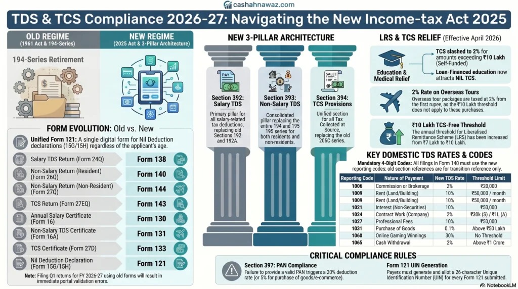 TDS chart 2026-27 as per New Income tax Act 2025