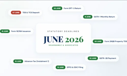 June 2026 Important Due dates | Income Tax | GST | MCA | Other Law