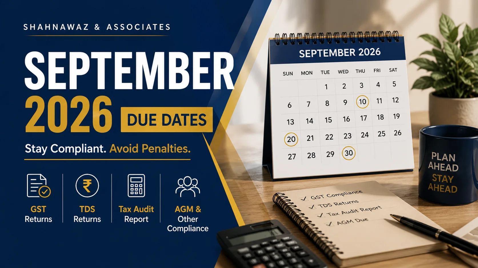 September 2026 Important Due Dates